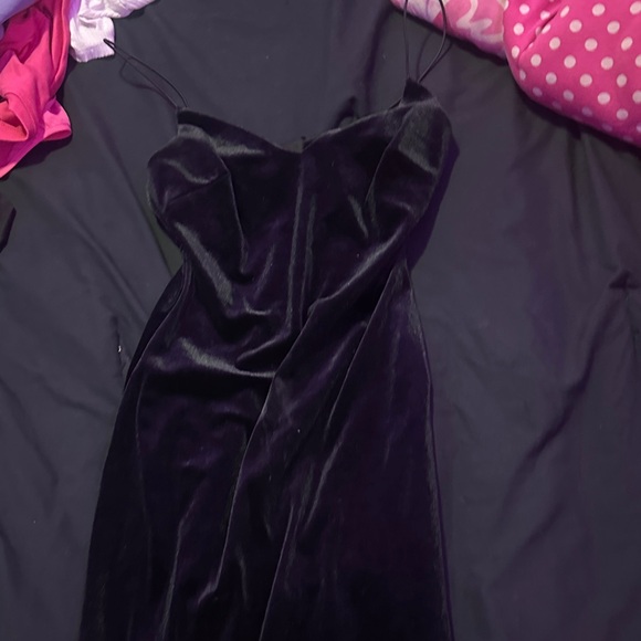 B. Smart Dresses & Skirts - Elegant Black Velvet Slip Dress